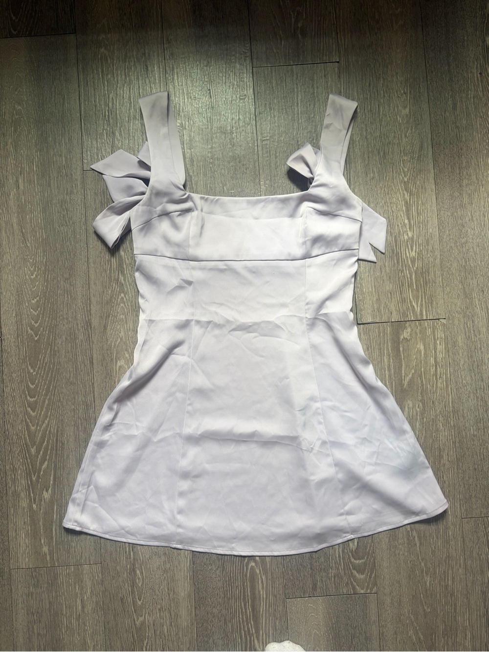 Urban Outfitters Lavender Square-Neck Mini Dress with Shoulder Ties